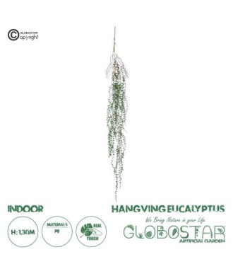 GloboStar® Artificial Garden EUCALYPTUS HANGING PLANT 20618 Τεχνητό Διακοσμητικό Κρεμαστό Φυτό Ευκάλυπτος Υ130cm